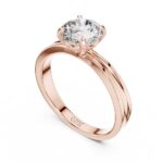 Stylish Round Cut Gold Solitaire Ring for Women - Image 3