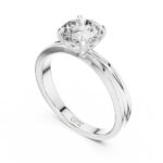 Stylish Round Cut Gold Solitaire Ring for Women - Image 2