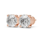 Women’s Gold Round Stud Earrings – Brilliant Solitaire Design - Image 3