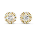 Opulent Round Diamond Earrings-Double Layer Design