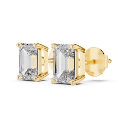 Emerald Spark Diamond Studs – Sleek Geometric Shine