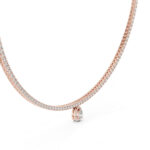 Pear Solitaire Drop Diamond Tennis Necklace - Image 3