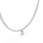Pear Solitaire Drop Diamond Tennis Necklace - Image 2