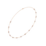 Thin Gold Chain Necklace with Bezel Diamonds - Image 3