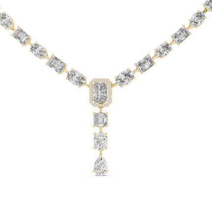 Royal Cascade Mixed-Cut Diamond Drop Necklace
