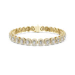 Exquisite Radiant Cut Diamond Gold Bracelet – 7"