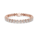 Exquisite Radiant Cut Diamond Gold Bracelet – 7" - Image 3