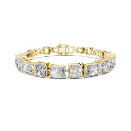 Premium Radiant & Emerald Diamond Bracelet – 6.5 Inch Gold Jewellery