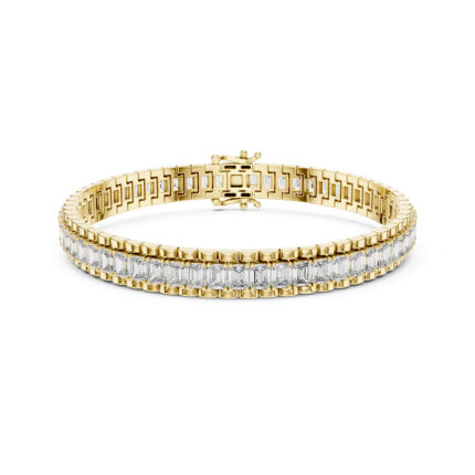 Designer Emerald Cut Diamond Bracelet – Long 8 Inch Size