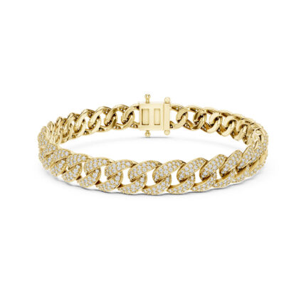 Statement Round Diamond Cuban Bracelet – 8 Inch Fit
