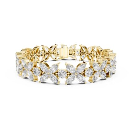 Regal Flower Cluster Diamond Bracelet