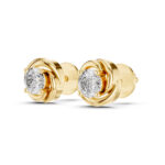 Elegant Spiral Round Diamond Studs