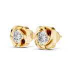 Luxe RoseTwist Round Diamond Earrings