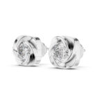 Luxe RoseTwist Round Diamond Earrings - Image 2