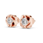 Luxe RoseTwist Round Diamond Earrings - Image 3