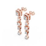 Mixed Shape Diamond Drop Earrings - Image 3