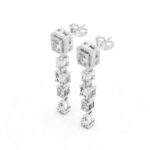 Mixed Shape Diamond Drop Earrings - Image 2