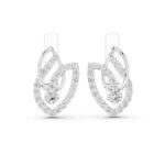 Elegant Leaf-Inspired Diamond Stud Earrings - Image 2