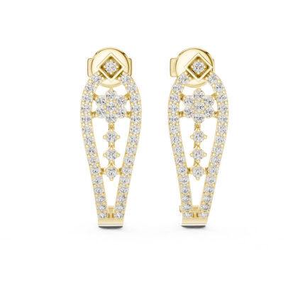 Round Brilliant Diamond Pavé Drop Earrings