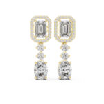 Sleek Mixed Shape Diamond Drop Earrings