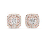 Timeless Round Diamond Halo Earrings with Dual Halo Sparkle - Image 3