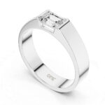 1 Carat Emerald Cut Men’s Diamond Ring | 18K / 14K Gold | IGI - Image 3