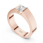 Men’s 1 Carat Princess Cut Center Diamond Ring | 14K / 18K Gold - Image 2