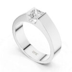 Men’s 1 Carat Princess Cut Center Diamond Ring | 14K / 18K Gold - Image 3