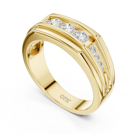 0.60 Carat Channel Diamond Ring for Men | 14K / 18K | Certified