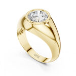 2 Ct Centre Diamond Gold Ring for Men | IGI Certified
