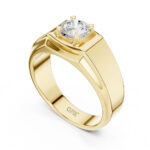 Men’s Centre Diamond Ring – 0.85 Carat | 18K / 14K Gold | IGI