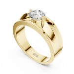 0.85 Carat Round Cut Centre Diamond Ring for Men – 18K or 14K Gold | IGI