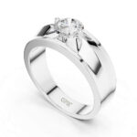 0.85 Carat Round Cut Centre Diamond Ring for Men – 18K or 14K Gold | IGI - Image 3