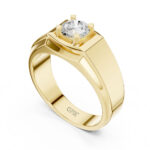 0.80 Ct Round Cut Diamond Men’s Ring | 18K or 14K Gold