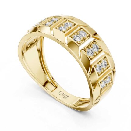 Classic Bar Cluster Diamond Ring for Men