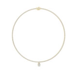 Designer Diamond Tennis Necklace with Subtle Drop Detail - Certified