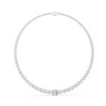 Diamond Tennis Necklace with Highlight Center Diamond - Certified Gold - Image 3