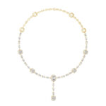 Mixed Shape Diamond Necklace with Graceful Drop in 14K/18K Gold
