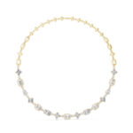 Luxury Multi-Cut Diamond Necklace with Structured Design | Certified Gold