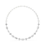 Luxury Multi-Cut Diamond Necklace with Structured Design | Certified Gold - Image 3