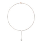 Classic Diamond Necklace with Vertical Drop Detail | Certified Gold - Image 2