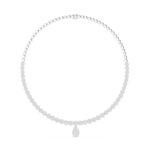 Round Diamond Necklace with Drop Pendant | Hallmarked Gold - Image 3