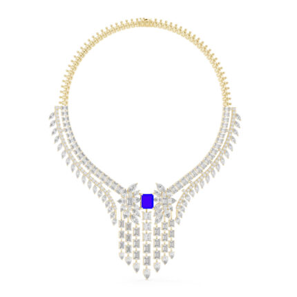 Regal Symphony Mix-Cut Diamond Necklace in Gold | Bridal Collection