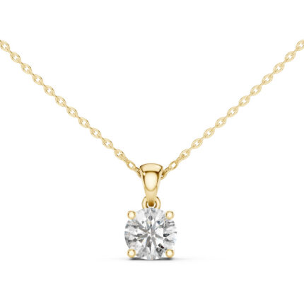 Modern Solitaire Diamond Pendant for Women (No Chain)