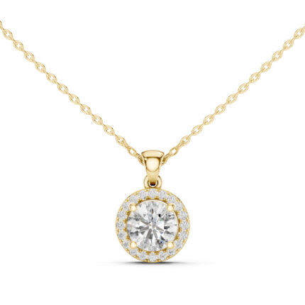 Shimmering Halo Diamond Pendant - (Without Chain)