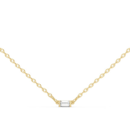 Minimal Baguette Cut Diamond Pendant – Pendant Only
