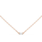 Minimal Baguette Cut Diamond Pendant – Pendant Only - Image 3
