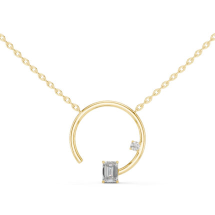 Artistic Open Circle Diamond Pendant – Pendant Only