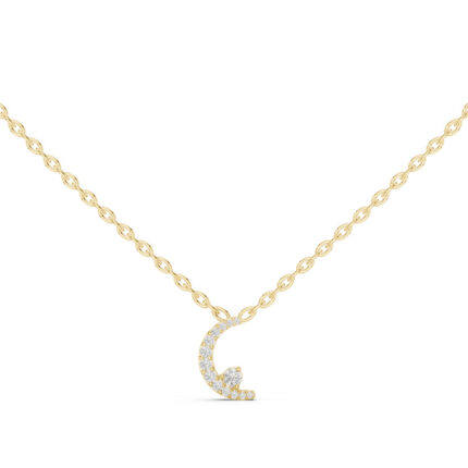 Dainty C Diamond Pendant Only – No Chain