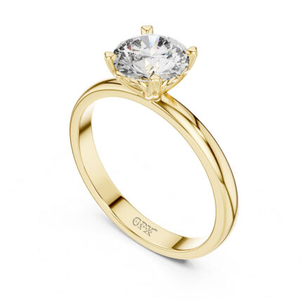 Round Cut Gold Solitaire Ring – Perfect Gift for Her
